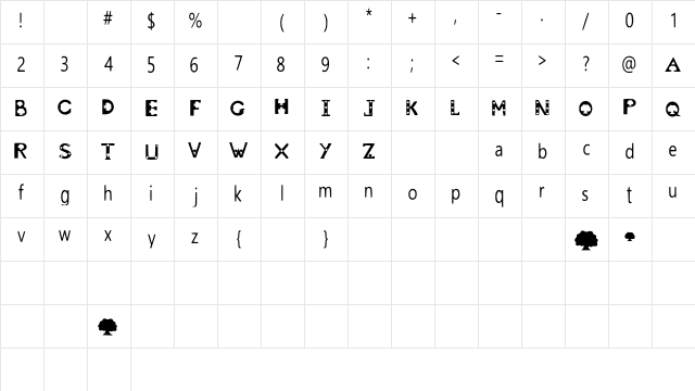 Odaa_Oromo_Font Medium  glyph index