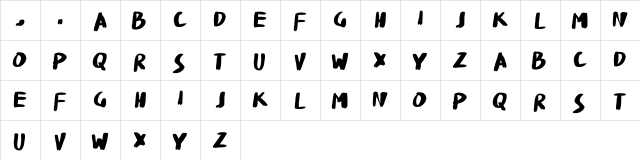 FatBrushWK Bold  glyph index