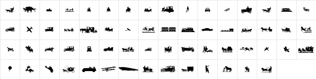 Transportation Dings Regular  glyph index