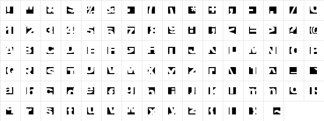 Trucker Regular  glyph index