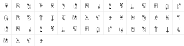 Bold Butterfly Regular  glyph index