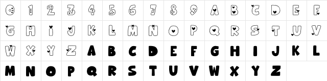 Hooman Love Regular  glyph index