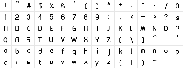 Leoscar Sans Serif  glyph index