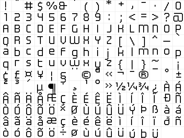 UF Elementar Basica 13.11.4 a Regular  glyph index