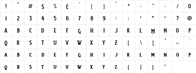 Neue Stanley Regular  glyph index