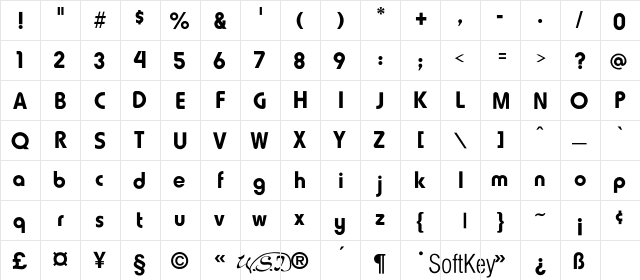 HammerFat Regular  glyph index