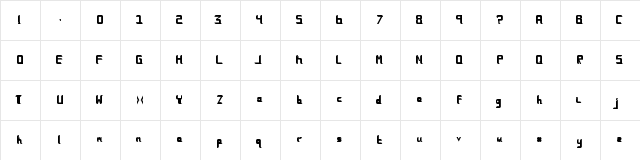 To the right Regular  glyph index