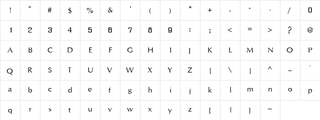 IrisUPC Regular  glyph index