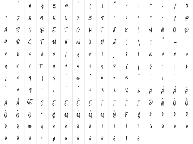 Summer Vacation Free Personal Regular  glyph index