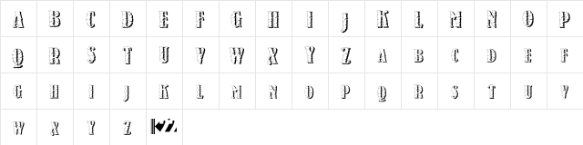 Stone Initials Alt Regular  glyph index