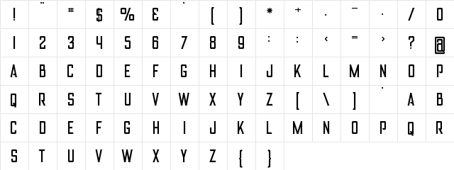 Alter Regular  glyph index