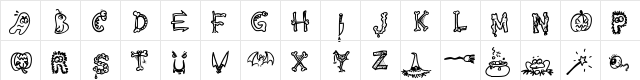 PWHalloween Medium  glyph index