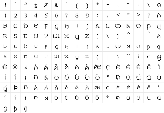 FZ JAZZY 31 CRACKED Normal  glyph index