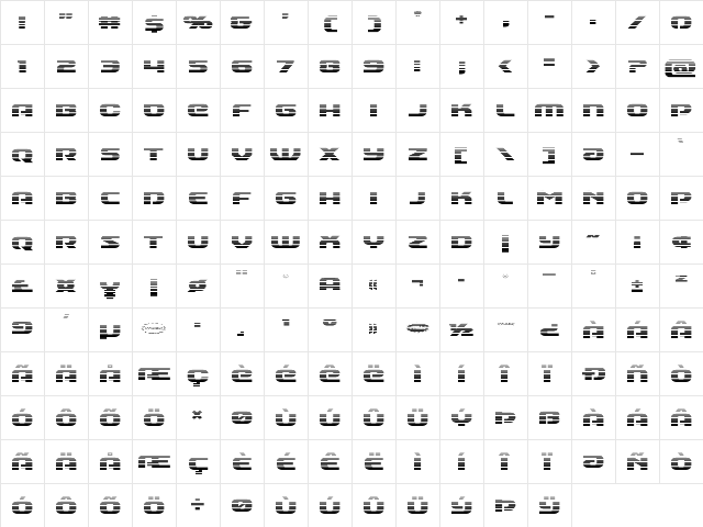 Annapolis Gradient Regular  glyph index