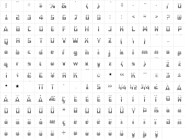 CFB1 American Patriot SPANGLE 2 Bold  glyph index