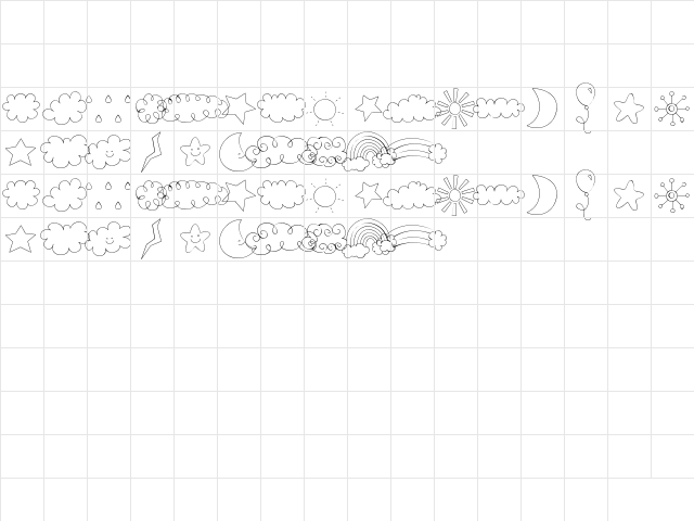 MTF Sweet Sky Dings Regular  glyph index