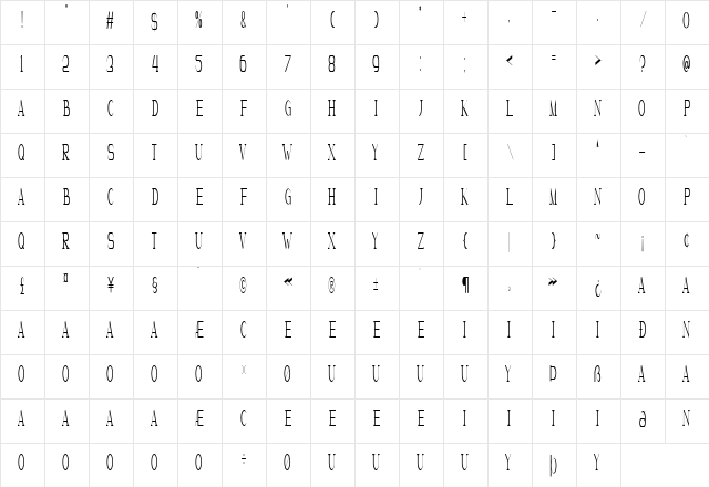Marvelous Photograph Serif Regular  glyph index