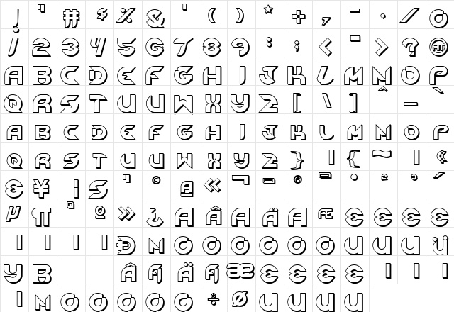 NewDigital Original  glyph index