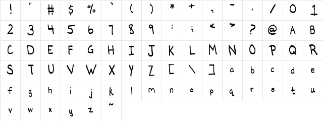 New Regular  glyph index