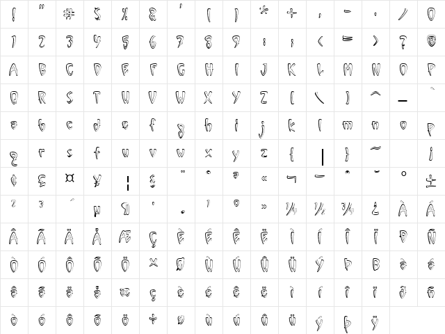 Vinyl Sawtooth Outline ITC TT Regular  glyph index