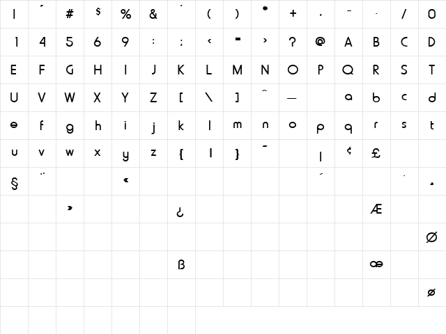 ConclaveSSK Regular  glyph index