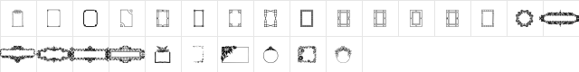 Frames and Headers Regular  glyph index