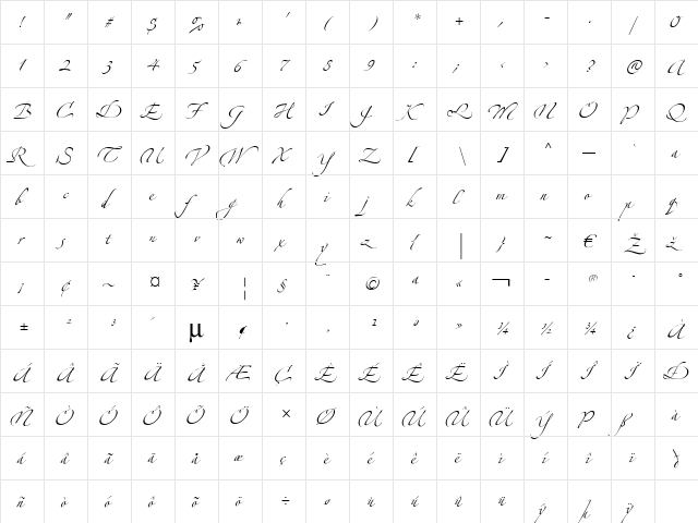 Zeferino Two Regular  glyph index