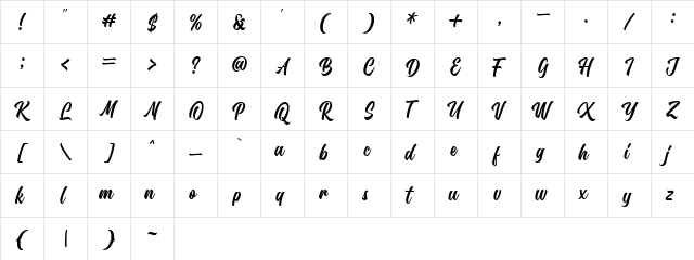 Stonekids Regular  glyph index