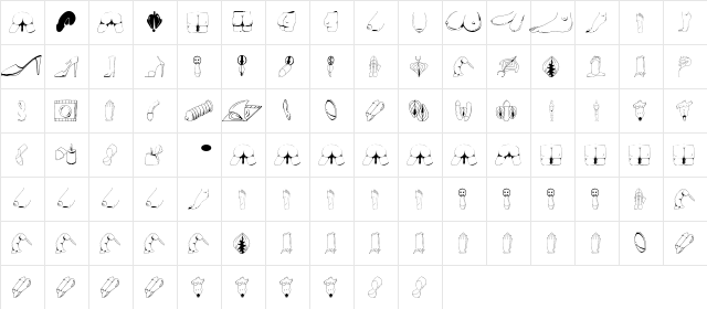 ADULT DINGBATS 1 Regular  glyph index