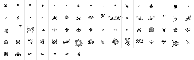 Fleurons Regular  glyph index