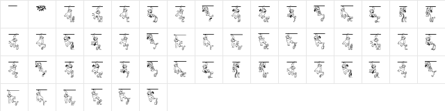 New Regular  glyph index