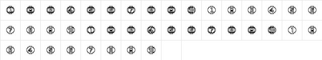 XRough23 Becker Regular  glyph index