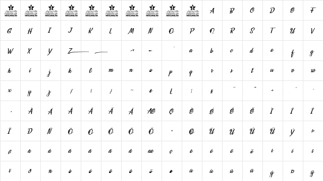 Babeface Personal Use Regular  glyph index