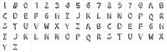 ROCKET TO MARS Regular  glyph index