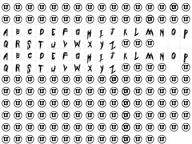 Through Struggle Regular  glyph index