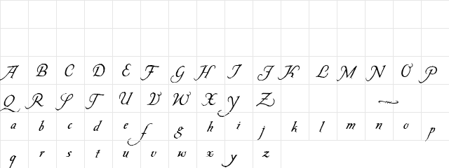 Inscribe Regular  glyph index