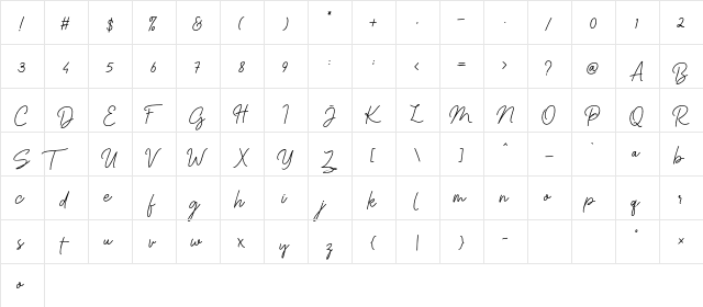 Haslley Demo Version Regular  glyph index