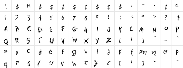Spots in the Mirror Regular  glyph index