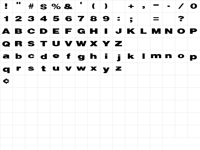 Communication 3 Regular  glyph index