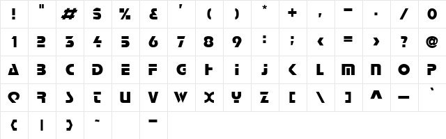 Berry Regular  glyph index