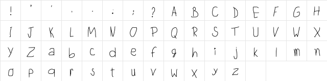 Child Writing Regular  glyph index
