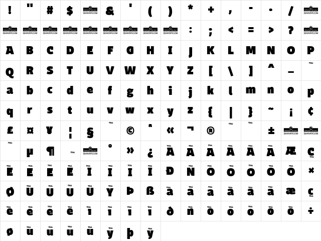 Domotika Trial Black  glyph index
