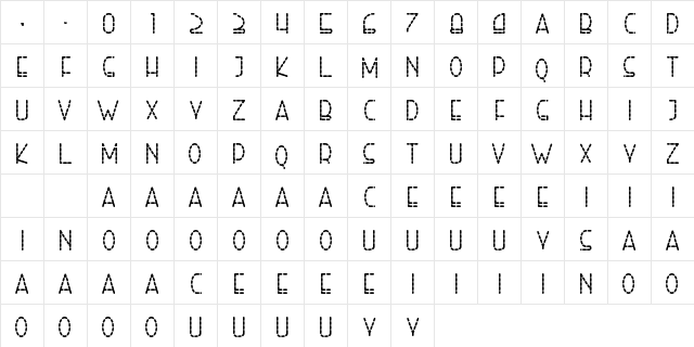 Right Hand Bold Dash Regular  glyph index