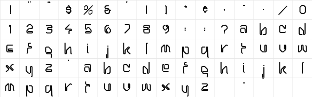 HAROLD Regular  glyph index