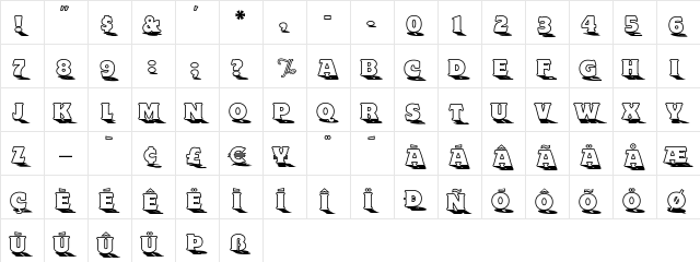 Toyland-OutlineA Regular  glyph index