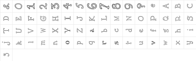 AEZ outline vertical Regular  glyph index