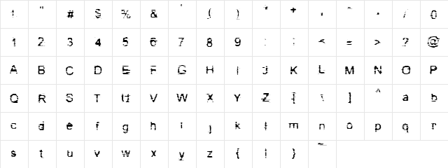 Bad Cargo 2.0 Regular  glyph index