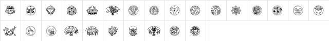 Dover Japanese Design Regular  glyph index