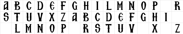 Zamolxis VII Regular  glyph index