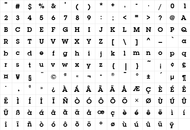 LubalinGraphITC Demi  glyph index